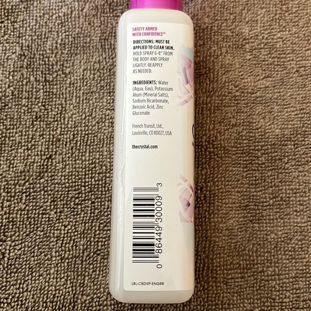 CRYSTAL mineral enriched deodorant spray 4oz rapid dry paraben free clear color - Picture 4 of 5